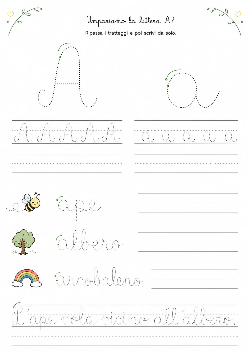 Attività sulla lettera A